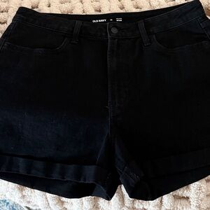 Old Navy High Rise Black Stretchy Denim Shorts Size 14